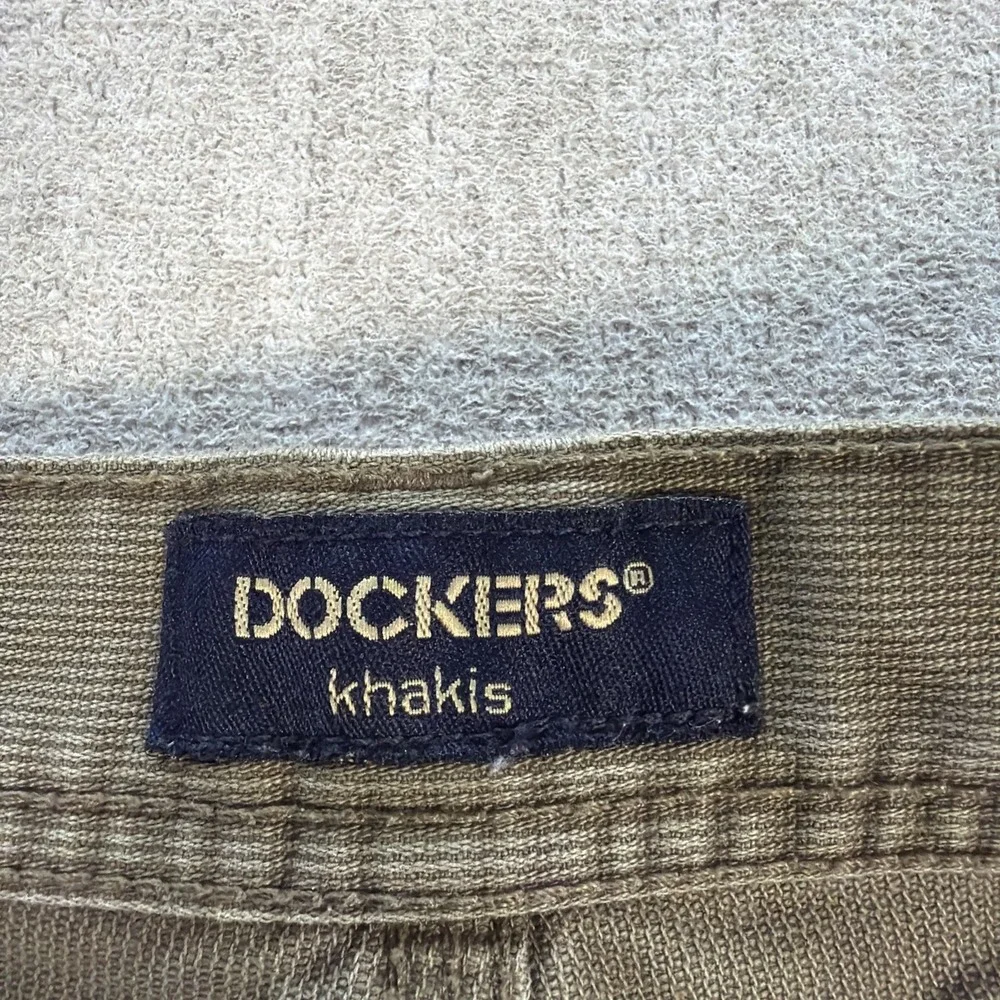 Vtg Dockers Khakis Carpenter Pants‎ Mens 38 X 32 Olive Utility Canvas Belt Loop
